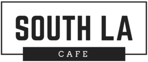 Black and white logo reading 'South LA Cafe'