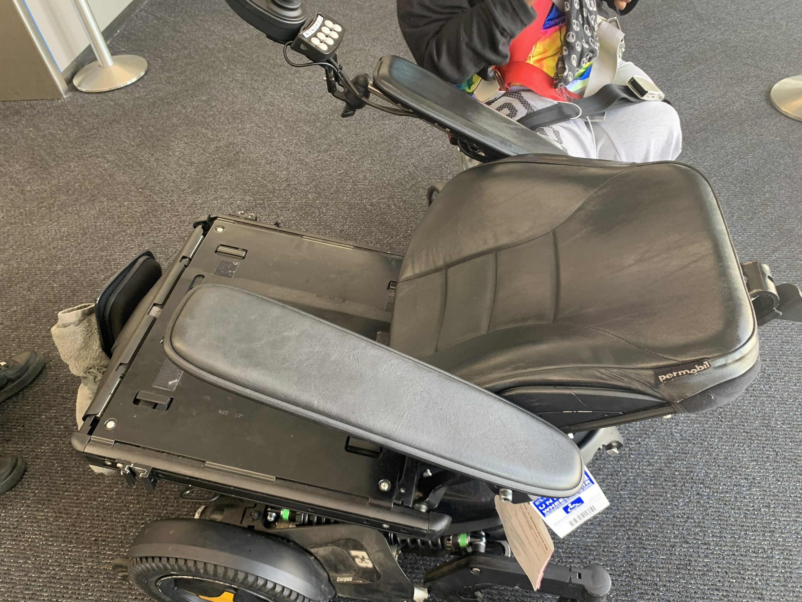 Engracia Figueroa's destroyed wheelchair sitting in airport