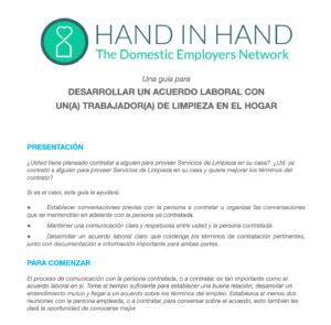 Screen shot of spanish translated house cleaner contract