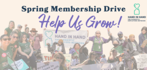 Graphic that reads "Spring Membership Drive Help Us Grow"